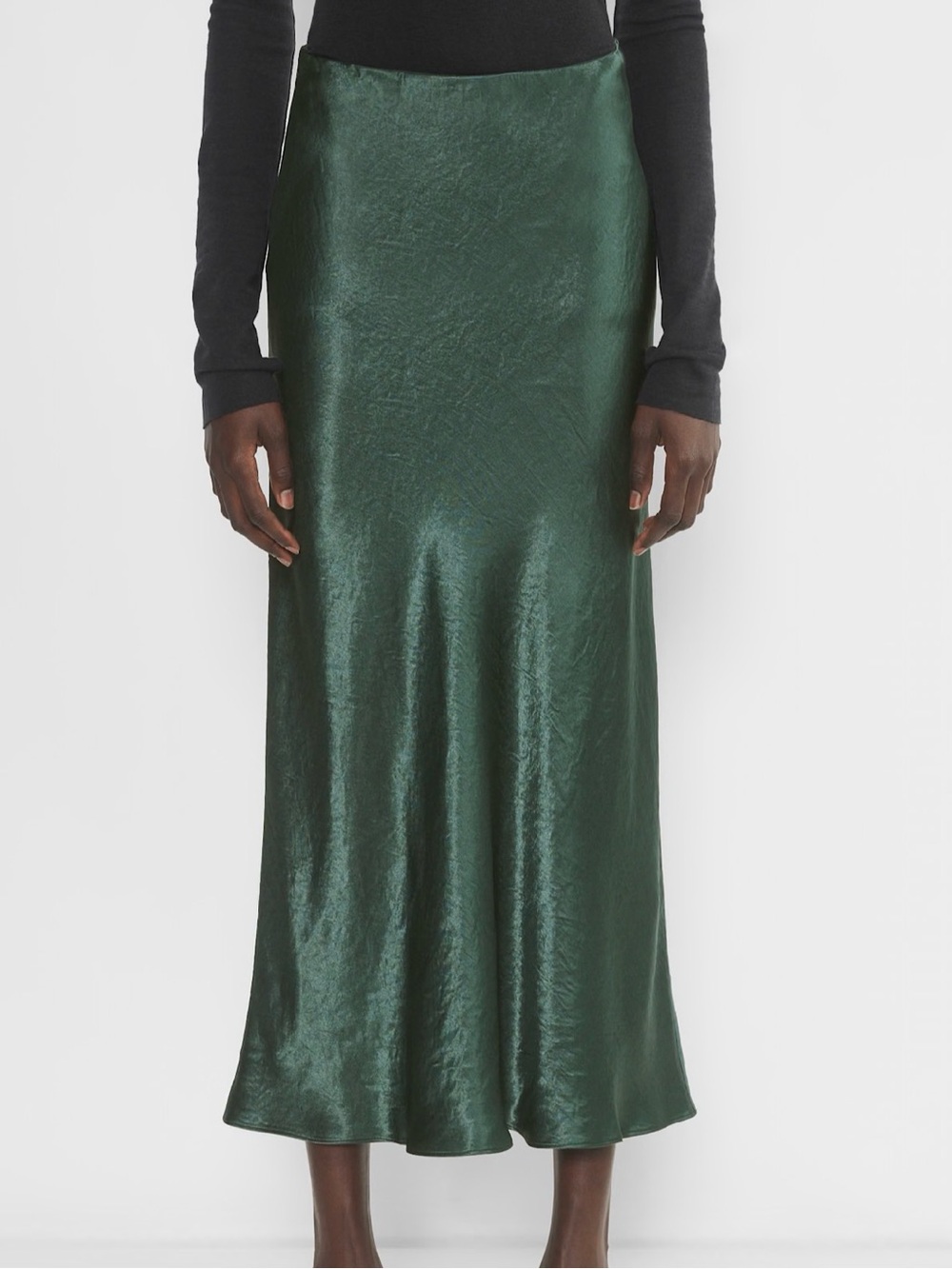 Babaton Emerald Green Satin Maxi Skirt - Picture 2 of 7